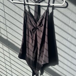 Fashion Nova Black Ribbed Bodysuit